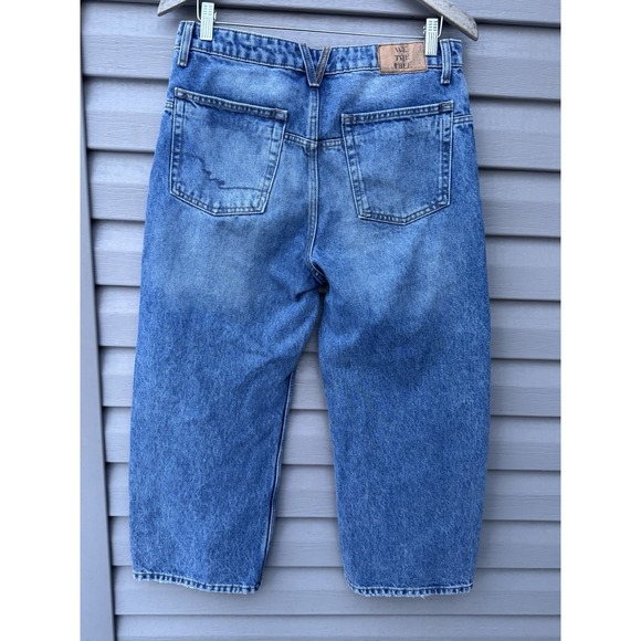 Free People Jeans Womens 28 Deep Trance Dropped Boyfriend Wide Leg We The Free - Picture 6 of 10